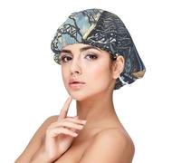 Road Bridge Bonnet en satin de soie, bonnet de cheveux pour dormir, bonnet de sommeil doux double couche en soie pour femme, cheveux naturels bouclés, cheveux longs tressés