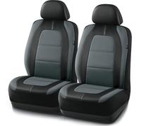Road Comforts Housses de siège de voiture avant en cuir, housses de siège de voiture de sport à dossier bas, compatibles avec airbag, ajustement universel pour la plupart des voitures, SUV, camions et