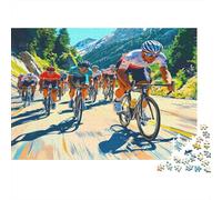 Road Course de Cyclisme 1000 Pièces Puzzle Adultes Sprint de Vélo Cadeau pour Les Amants Ou Les Amis pour L'accrocher Une Fois L'assemblage Terminé Challenge Puzzle 1000pcs (75x50cm)