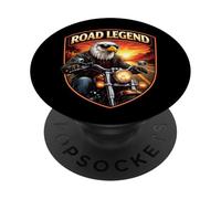 Road Legend Classic Moto American Patriotic Eagle Biker PopSockets PopGrip Adhésif