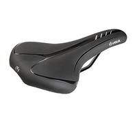 ROAD/MTB saddle, VELO - FIT ATHLETE BC, XL, 275 x 163 mm, black with silver stripes, on card
