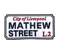 Road Sign - Rock Off officially licensed products Mathew Street Liverpool Road Sign Woven Patch Size Accessory Size