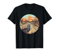 Road Trip dans le désert avec moto T-Shirt
