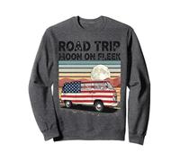 Road Trip Moon on Fleek Aventure en Van rétro Sweatshirt