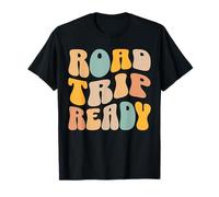 Road Trip Ready Retro Boho Lettres ondulées Tendance Vacances T-Shirt