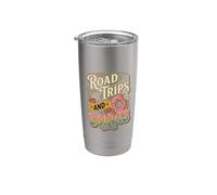 Road Trips And Donuts Stimuler les vibrations des envies - Gobelet isotherme en acier inoxydable double paroi