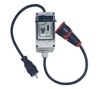 RoadEu - Adaptateur Complet avec Compteur - Fiche 230 V 16 A vers Prise 230 V - Rallonge 1m avec Compteur électrique IP44 Idéal pour la Maison, Le Garage et la Remise, Camping Car