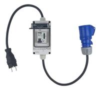 RoadEu - Adaptateur pour Caravanne Complet avec Compteur - Fiche 230V 16A vers CEE 16 3P couplage 230V - rallonge 1m avec Compteur électrique IP44