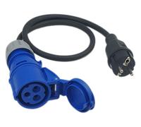 RoadEu - Adaptateur pour Caravanne - fiche mâle 2P+T + fiche Femelle CEE 16A - Câble en Caoutchouc 5m Cordon Adaptateur