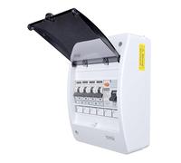 RoadEu | Boîte à fusibles en saillie IP42 | Distributeur de courant précâblé 230 V avec FI 40 A type A et 4 distributeurs automatiques LS (3 x C16A, 1 x C10A) | Sous-répartiteur intérieur avec bornes