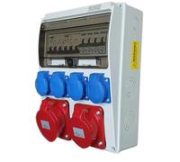 RoadEu - Coffret CEE IP44 : 32A + 16A 5P, 4 prises 2P+T 230V et 6 disjoncteurs C16A/C32A