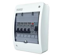 RoadEu - Coffret de Chantier Distributeur de Courant 230 V Avec Disjoncteur Fi - Automatique « B » 16 A et 10 A Dans une Boîte de Distribution en Saillie