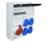 RoadEu - Coffret de Chantier, Distributeur Mural. Prise CEE 16A et 4x 230V. Distributeur de prises avec disjoncteur de protection 16A. Câblage complet