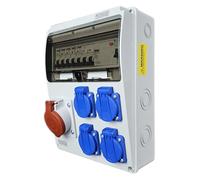 RoadEu - Coffret de Chantier, Distributeur Mural. Prise CEE 32A et 4x 230V. Distributeur de courant avec disjoncteur différentiel. Tableau électrique Entièrement câblé