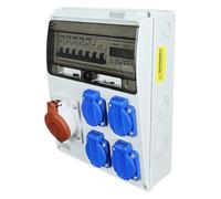 RoadEu - Coffret de Chantier, Distributeur mural. Prise CEE 32A et 4x 230V. Distributeur de courant avec compteur et disjoncteur. Tableau électrique avec indicateur de consommation d'énergie