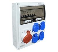 RoadEu - Coffret de Chantier, Distributeur Mural. Prise CEE 32A et 4x 230V. Répartiteur de prise avec disjoncteur 32A et 16A. Répartiteur de courant de chantier entièrement câblé