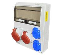 RoadEu - Coffret de Chantier, Répartiteur Mural Avec Prise CEE 16A et 32A et 2 Prises 230V - Pour l'Intérieur et l'Extérieur - Entièrement Câblé