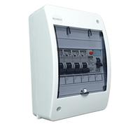 RoadEu - Coffret de chantier Tableau Electrique, Boîte à fusibles à montage en saillie avec disjoncteur différentiel 40A 30mA 2P et 3 x C 16A C 10A 230V