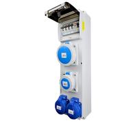 RoadEu Coffret électrique 230V IP65 étanche avec différentiel 40A 30mA & disjoncteurs | Coffret mural avec 1x CEE 32A, 1x CEE 16A & 2 prises 230V | précâblé prêt à raccorder
