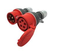 RoadEu Connecteur CEE P17 Premium | Ensemble Fiche + Prise 5P 16A 400V IP44 | Qualité Industrielle Européenne | Caoutchouté Antidérapant | Pour Chantier, Atelier et Usage Extérieur