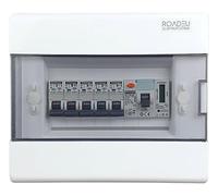 RoadEu - Disjoncteur - Complet avec compteur - Disjoncteur différentiel 40A 2P type A/AC, Coupe-circuit B 16A et B 10A 3+2 dans un Coffret de Distribution en saillie - Coffret de fusibles