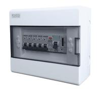 RoadEu - Disjoncteur - Complet avec compteur - Disjoncteur Fi 40A - Coupe-circuit 16A et 10A "C" 3+2 dans un coffret de distribution en saillie - Boîtier à fusibles avec compteur électrique
