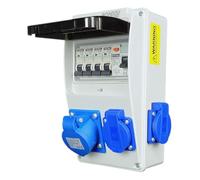 RoadEu - Distributeur de courant 230V. Prise monophasée CEE 16A 3P et 3 prises 230V avec disjoncteur automatique 16A et disjoncteur différentiel. Parfait pour un atelier, une remise ou un jardin.