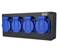 RoadEu - Distributeur de courant IP44 4x 230V prise 16A | Multiprise précâblée en saillie | Distributeur de courant de chantier avec raccord PG13,5 | Atelier, chantier et cave