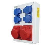 RoadEu - Prise industrielle Murale - 2 prises de courant fort CEE 16A - Distributeur mural 16 A avec 4 prises 230 V. Prise murale 2 prises CEE 16 A. Idéal pour les ateliers, les garages et les usines