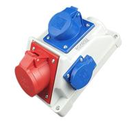 RoadEu - Prise Industrielle Murale Combinée Adaptateur 16 A - Prise CEE 5P avec prise CEE 16 A 3P et - Répartiteur de courant de construction 16 A - Prises PCE - Boîtier de distribution en saillie