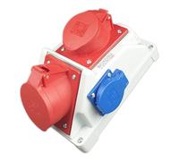 RoadEu - Prise industrielle Murale Répartiteur 32A 5P, 230V - Répartiteur de courant de construction 16A - Prises PCE - Boîte de distribution en saillie - Prise murale intérieure et extérieure