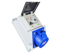 RoadEu - Prise murale CEE 16A monophasée avec disjoncteur différentiel - Coffret de distribution 230V 3P IP54 pour intérieur/extérieur - Atelier, garage, industrie