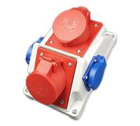 RoadEu - Prise murale combinée 16A 5P, 2x prises 230V PCE - Répartiteur de courant - Distributeur de courant