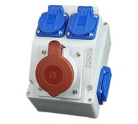 RoadEu Prise murale combinée - Prise murale CEE 16A - 3x 230V - Distributeur de courant IP44 - Intérieur et extérieur Distributeur de courant de chantier 16A
