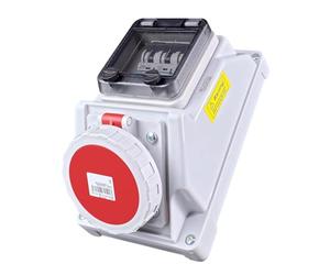 RoadEu - Prise murale IP66 CEE 16A avec disjoncteur - 400V 5P triphasée - Étanche & anti-poussière - Idéale pour l’extérieur & les environnements humides