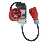 RoadEu - Rallonge 1m Cordon Adaptateur avec Inverseur de Phase CEE 32A vers 16A - Adaptateur Courant Fort 32A mâle vers 16A couplage avec disjoncteur 16 AC, Prise Industrielle