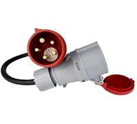 RoadEu - Rallonge 5m Cordon Adaptateur avec Inverseur de Phase- Fiche Mâle 16A 3P+N+E à Prise femelle 16A 3P+N+E - Câble en Caoutchouc,