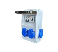 RoadEu - Répartiteur de courant 230V - 4 prises - Répartiteur mural 16A, IP54 Distributeur de Courant Électrique avec Disjoncteur pour l'intérieur et l'extérieur
