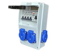 RoadEu - Répartiteur de Courant 230V, 4x Prises intégrées au Tableau Électrique avec Disjoncteur Différentiel 30mA Coffret Electrique équipé de 4x Disjoncteur 16A. Distributeur avec TableauÉlectrique