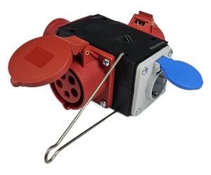 RoadEu - Répartiteur de Courant avec Sorties CEE - Distributeur de Courant 16 A, 380 V et 230 V - Répartiteur Mobile avec Prise CEE 5 Broches et 2 boîtes, Distributeur d'énergie