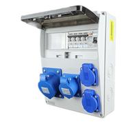 RoadEu | Tableau Électrique Monophasé IP44 | Coffret de Distribution Précâblé avec Disjoncteur Différentiel FI & Disjoncteurs Intégrés | 1x Prise CEE 32A, 1x CEE 16A & 2x Prises 230V