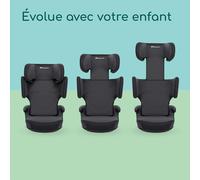 Roadfix I-Size, Siège Auto Rehausseur À Dossier, 3,5-12 Ans (100-150cm), Siège Auto Isofix, Pliable, Léger (4,4 Kg), 14 Positions D'appui-Tête, Siège Rembourré, Tinted Black