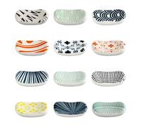 RoadLoo Baguettes en Céramique Support, Lot de 8 Porte-Baguettes en Céramique Imprimé à la Main Repos Cuillère Fourchette Style Japonais Porte-Baguettes Repose pour la décoration de la Maison (12)