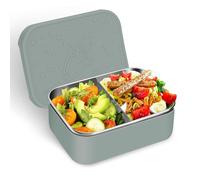 RoadLoo Boîtes bento, 850ml Boîtes bento en Acier Inoxydable avec séparateur flexible & couvercle en silicone boite a gouter enfant bento lunch box adultes Anti Fuite pour Pique Nique Travail Ecole