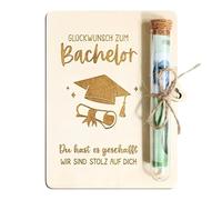 RoadLoo Emballage cadeau en argent pour confirmation avec tubes à essai - Enveloppe de qualité supérieure et corde de chanvre - Cadeau de confirmation - Idéal pour anniversaire, mariage, Noël (bonnet
