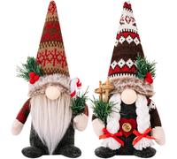 RoadLoo Figurine De Lutin De Noël, 2 Pièces Peluche Elfe GNOME De Noël Lutin Farceur en Peluche 28cm Petites Figurines De Noël Figurines d'hiver comme Objets De Décoration