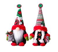 RoadLoo GNOME de Noel Deco, 2 Pièces Père Noël suédois Santa Noël Suédois Lutin Suédois Fait à La Main Peluche Santa Ornement GNOME Peluche Elfe Christmas Décoration pour Maison Cuisine