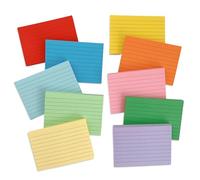 RoadLoo - Lot de 10 cartes de révision colorées - Format A7 (105 x 74 mm) - Pour l'apprentissage des langues, la préparation aux examens - Pour le bureau, l'école, l'apprentissage de la parole