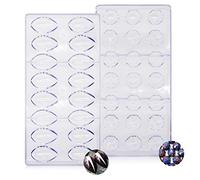 RoadLoo Lot de 2 moules à chocolat transparents en plastique transparent en polycarbonate pour gelée douce