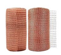 RoadLoo Maille Cuivre,2 Pcs Haute Qualité Grillage Anti Rongeur Bloqueur de Cuivre Filet de Cuivre Tricot pour la Maison Le Jardin la Lutte Antiparasitaire Rongeur Escargot Oiseaux Contrôle(12 Mètres)